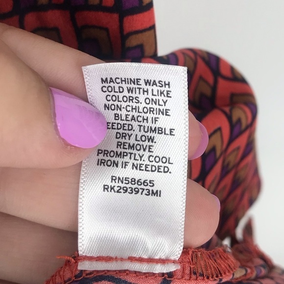 14th and union Orange Pattern Silky Top - Picture 6 of 7